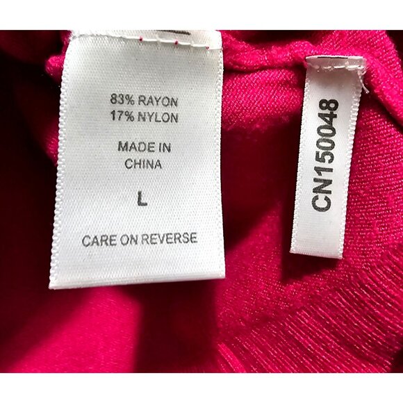 7th Avenue Design Studio Pink V-Neck Sweater L 3/4 Sleeves Rayon/Nylon Womens St - Picture 4 of 7